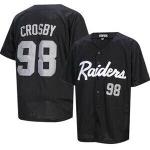 Mens Youths Kids 98 Maxx Crosby Black Stitched Jersey